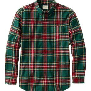 LL Bean Mens Scotch Plaid Flannel Shirt Traditional Fit Large Princess Mary